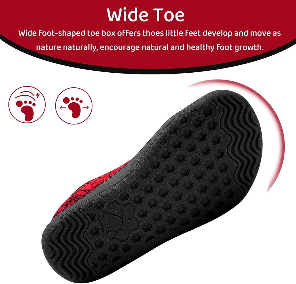 WateLves Toddler Little Kids Wide Barefoot Shoes The First Walking Shoes Girls Boys Breathable Zero Drop Minimalist Sneakers with Wide Toe Box Natural to Grow