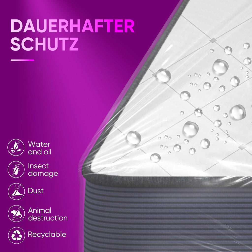 ZCHENBS® – Mattress Bags for Moving and Storage,Mattress Bag with Zippers,5 Mil Ultra-Thick Bed Bag,Waterproof,Anti-Tear,Heavy-Duty Mattress bag (Tansparent/Purple, Full/Full XL-(1 Pack))