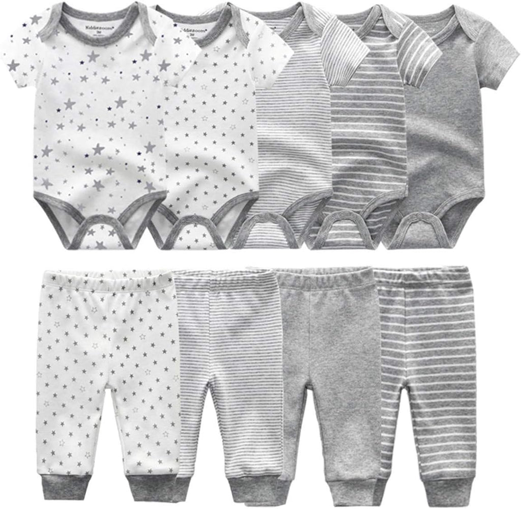Kiddiezoom Unisex Newborn Baby Short-Sleeve Bodysuit Baby Layette Essentials Giftset Clothing Set