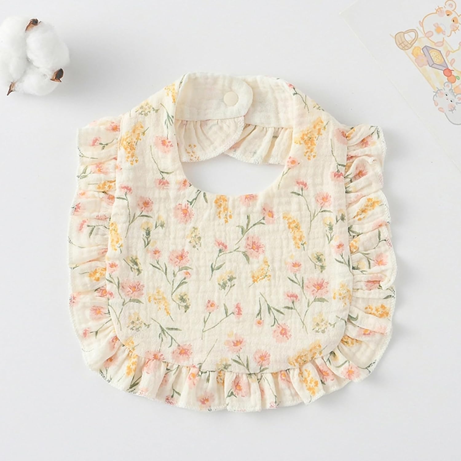 AMAWMW Muslin Baby Bibs for Unisex Boys Girls 6Pack Baby Bandana Drool Bibs Adjustable Newborn Bib for Drooling & Teething