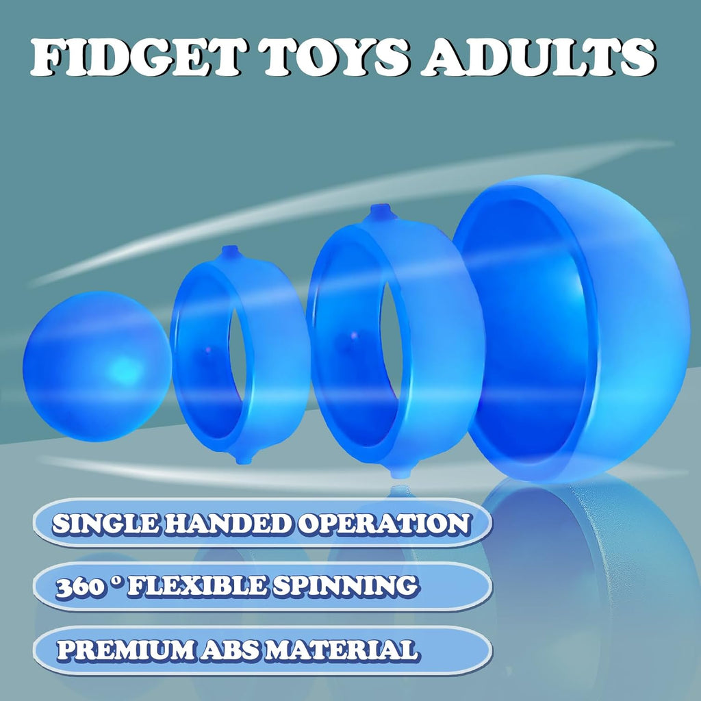 Fidget Toys Adults 2 PCs, Sensory Figette Spinner Anxiety Stress Relief Toys Quiet Fidgets Gyro for Autism ADHD Kids Gifts Cool Gadget Office Desk Toy Easter Basket Stuffers for Teen Boys