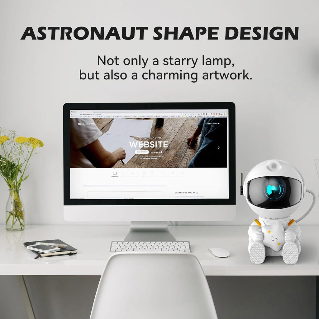 Astronaut Galaxy Projector, Star Projector Galaxy Light, Night Light for Kids, Nebula Ceiling LED Lamp, Room Decor, with Timer and Remote, Gifts for Birthdays