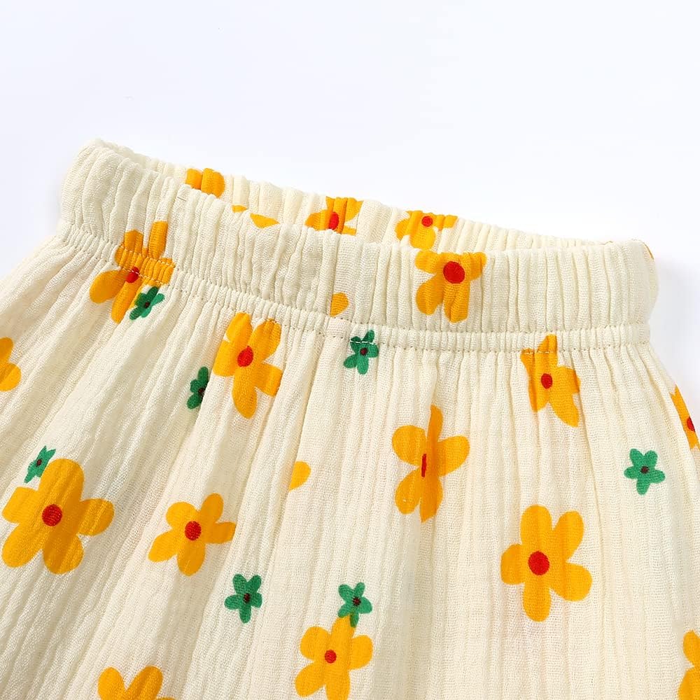 MYGBCPJS Baby Boys Girls Cotton Linen Trousers Kids Casual Ankle Pants Loose Long Bloomers