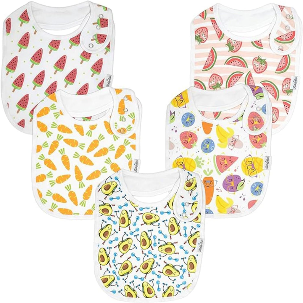 Organic Cotton Baby Bibs – Soft Teething & Drool Bib for Newborns & Toddlers – Hypoallergenic, Absorbent, Snaps