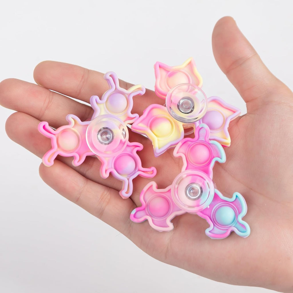 24 Pcs Mini Fidget Spinners Bulk- Pop Bubble Fidget Spinner Toys for Kids Toddlers Adults Birthday Party Favors,Return Gifts,Goodie Bags Stuffers,Party Games,Classroom Rewards Carnival Prizes