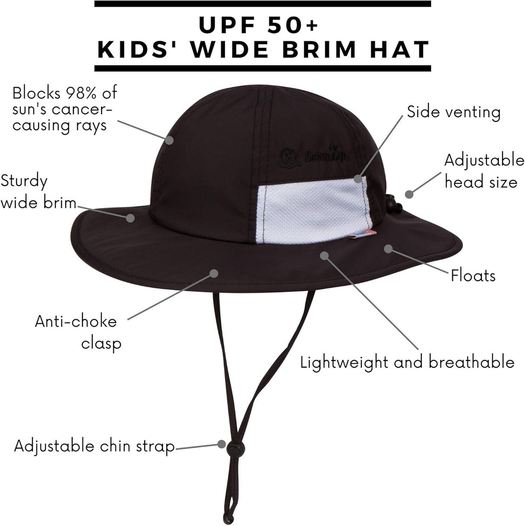 SwimZip Wide Brim Sun Hat | UPF 50+ Protection for Baby, Toddler, and Kids