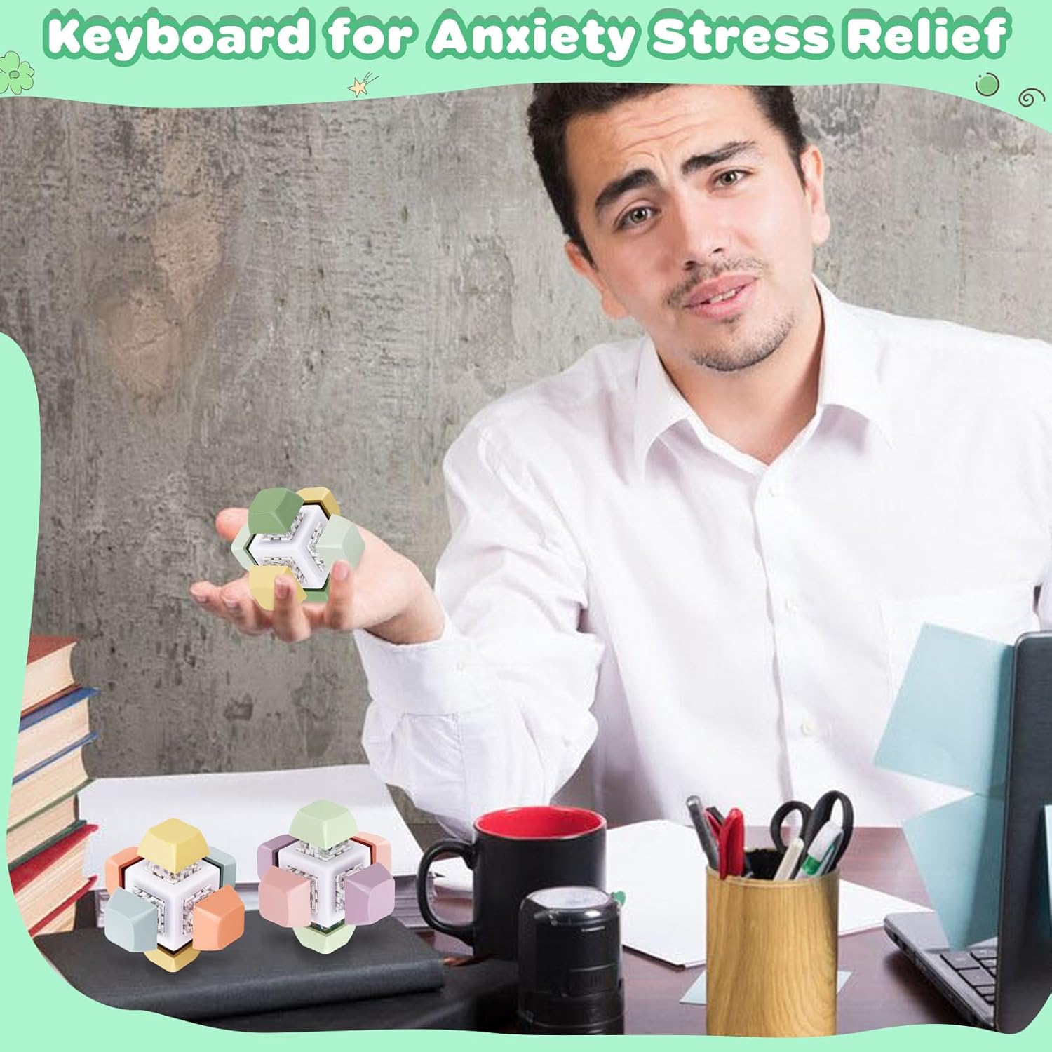 Keyboard Fidget Toy for Adults Keyboard Clicker Fidget Stress Relief Sensory Toy