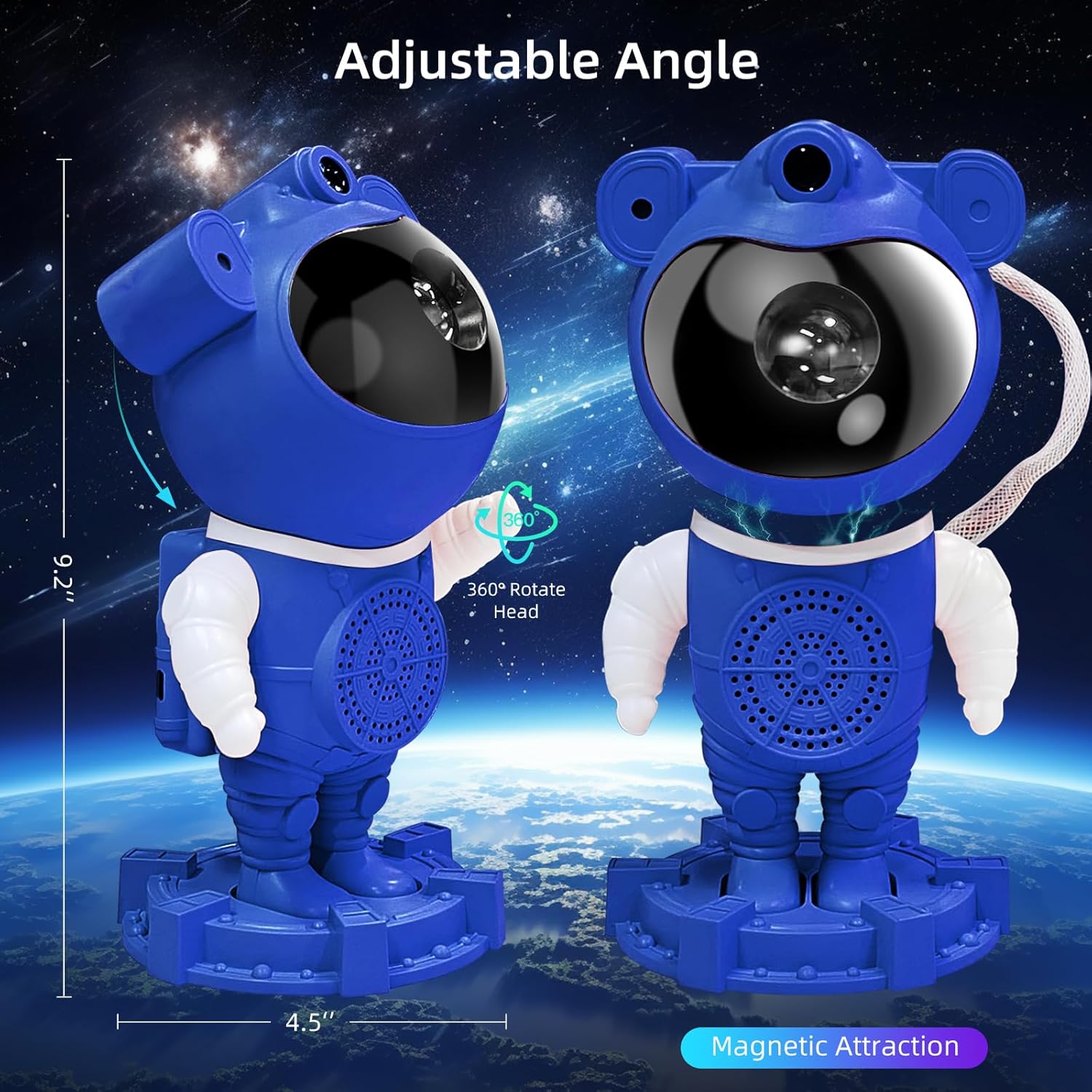 Astronaut Galaxy Projector Night Light for Kids Room,Bedroom Decoration, LED Lights, Star Projector with Nebula Moon, Bluetooth, White Noise, Remote Control