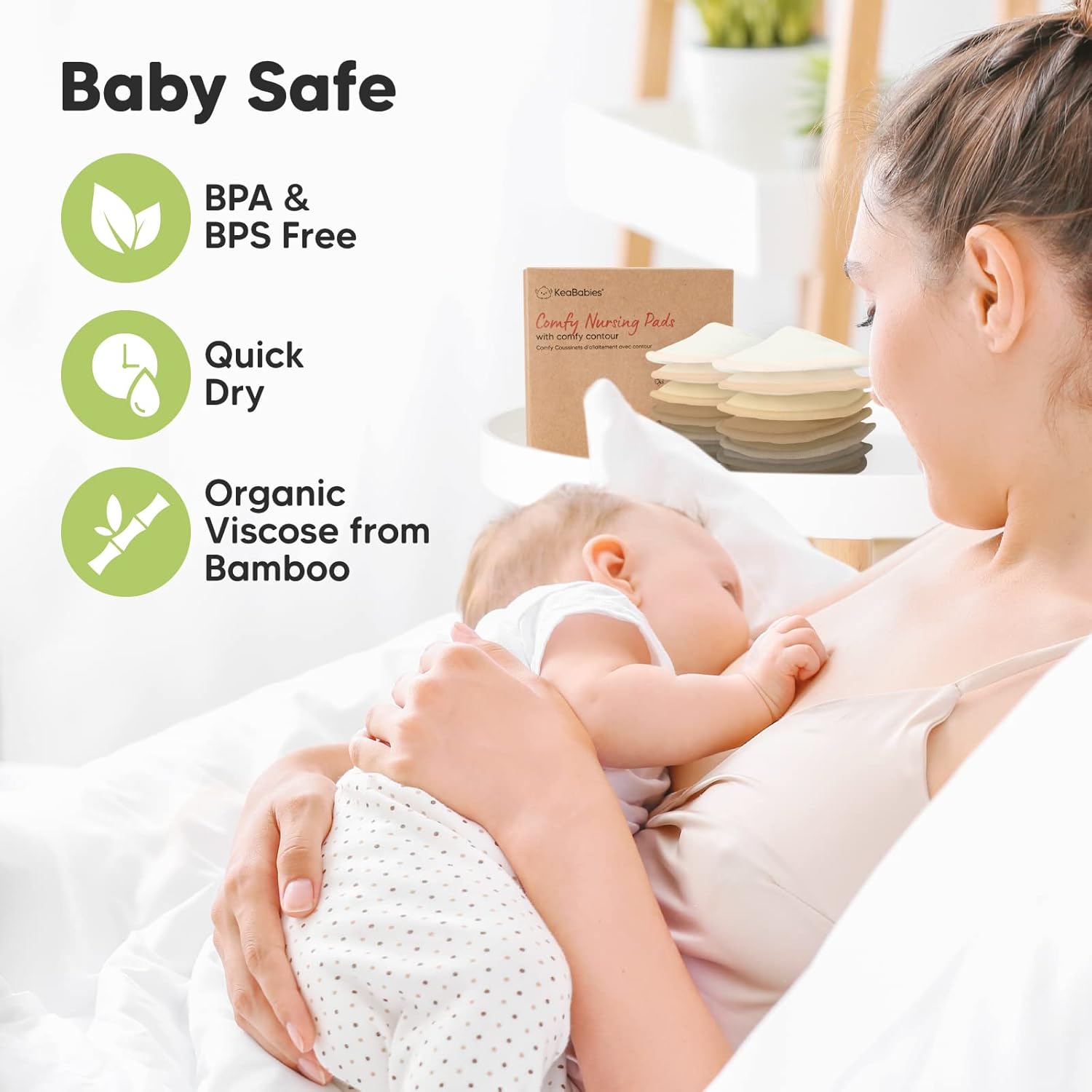 Organic Nursing Pads - 14 Washable Viscose Derived from Bamboo Breastfeeding Pads, Wash Bag, Reusable Breast Pads for Breastfeeding, Nipple Pads for Breastfeeding Essentials(Coffee, XL 5.5")