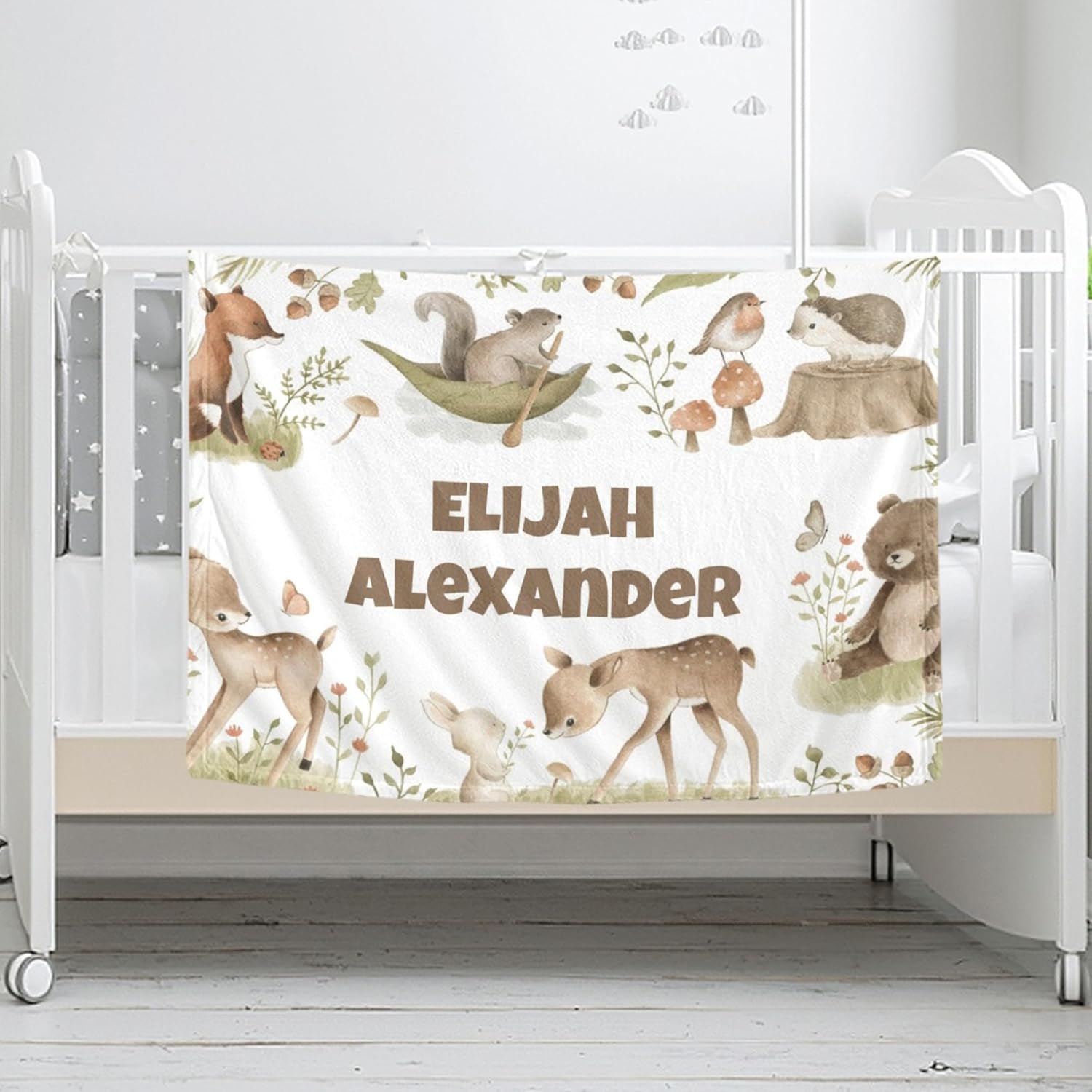 Personalized Custom Baby Blanket with Name, Swaddle Blanket for Toddlers Kids Newborn for Baby