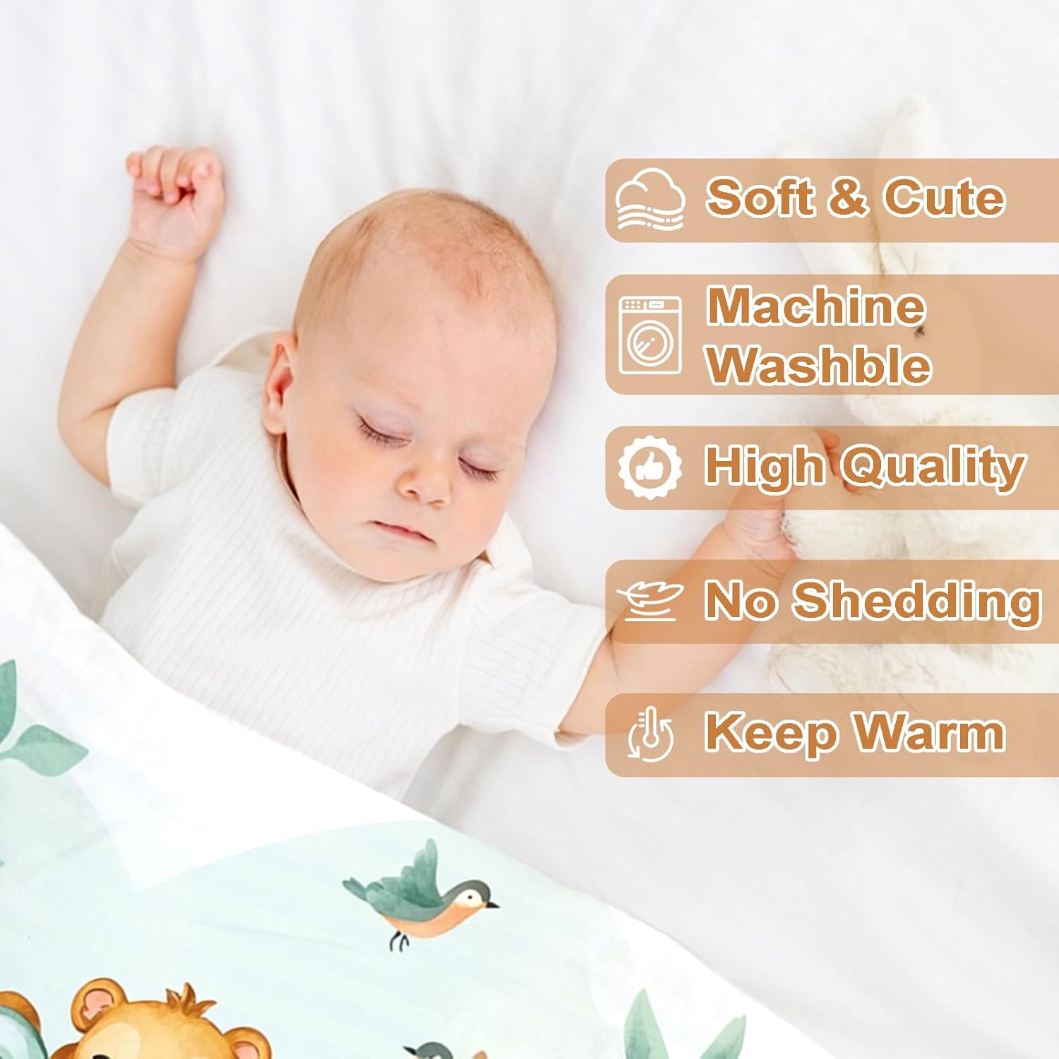 Ship Next Day, Personalized Baby Blanket – Printed in USA, Custom Baby Blanket for Boys & Girls, Baby Blanket with Name, Baby Shower, Easter, Christmas, Birthday Newborn & Toddler Gifts, Baby Gifts