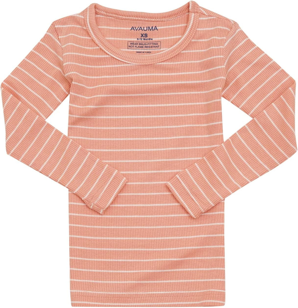 AVAUMA Stripe Pattern Baby Boys Girls Pajama Set Kids Toddler Snug fit Ribbed Sleepwear pjs for Daily Life Style