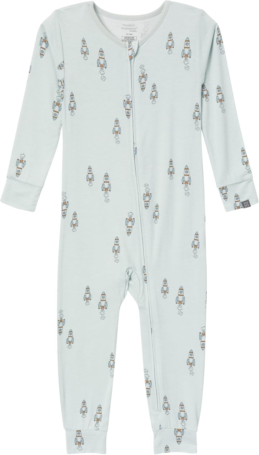 Modern Moments by Gerber Unisex Baby Viscose 2-Pack Footless Tight Fitting Pajamas