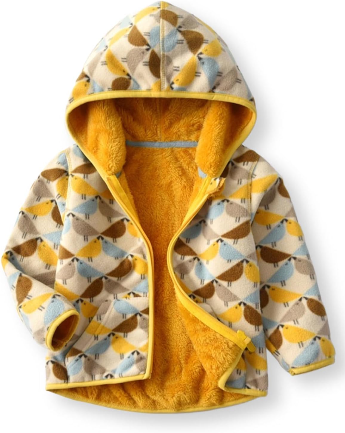 Toddler Printed Polar Fleece hooded Jacket Baby Boys Girls Kids Winter Warm Spring Autumn Outerwear Soft Lightweight