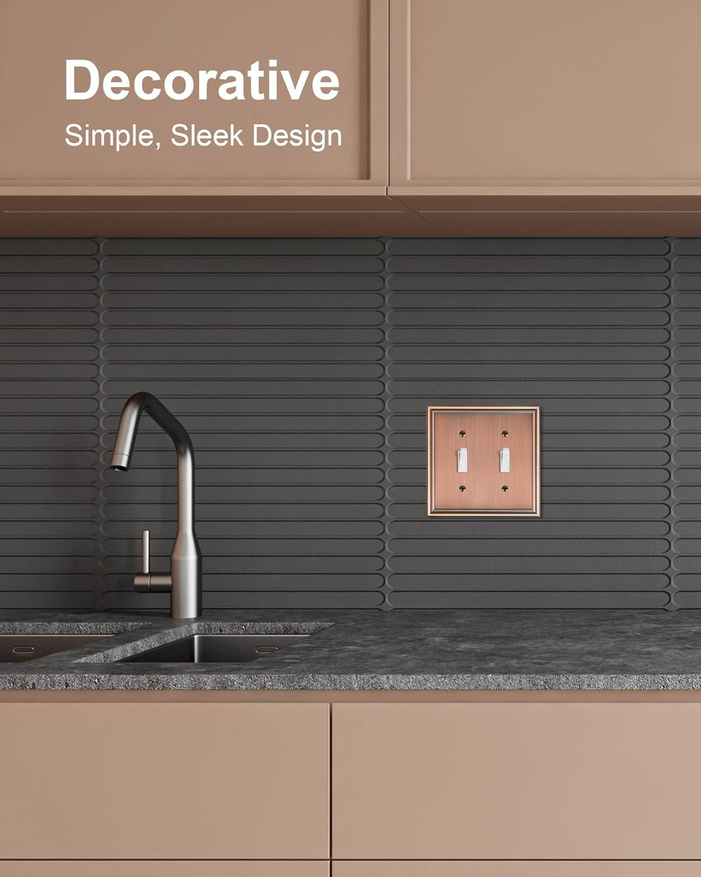 2-Pack Double Toggle Light Switch Cover Plate, Durable Solid Zinc Alloy Decorative Dual Switch Plate Covers, Antique Copper 2 Gang Wall Plate, Corrosion Resistant