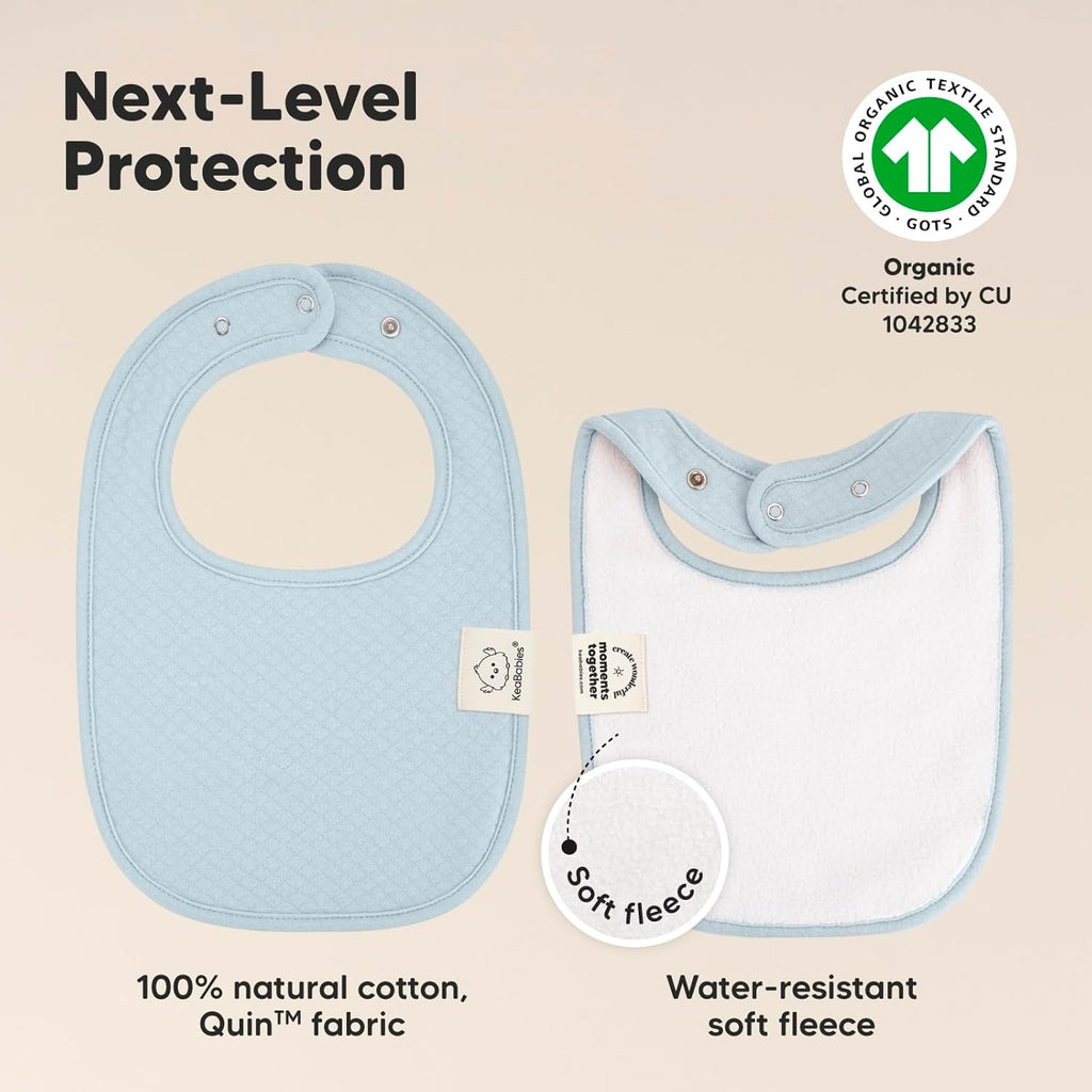 8-Pack Organic Baby Bibs for Girls, Boys - Quilted Cotton Cloth Baby Drool Bibs for Drooling and Teething Toddler, Newborn, Infant, Soft & Super Absorbent (Dawn)