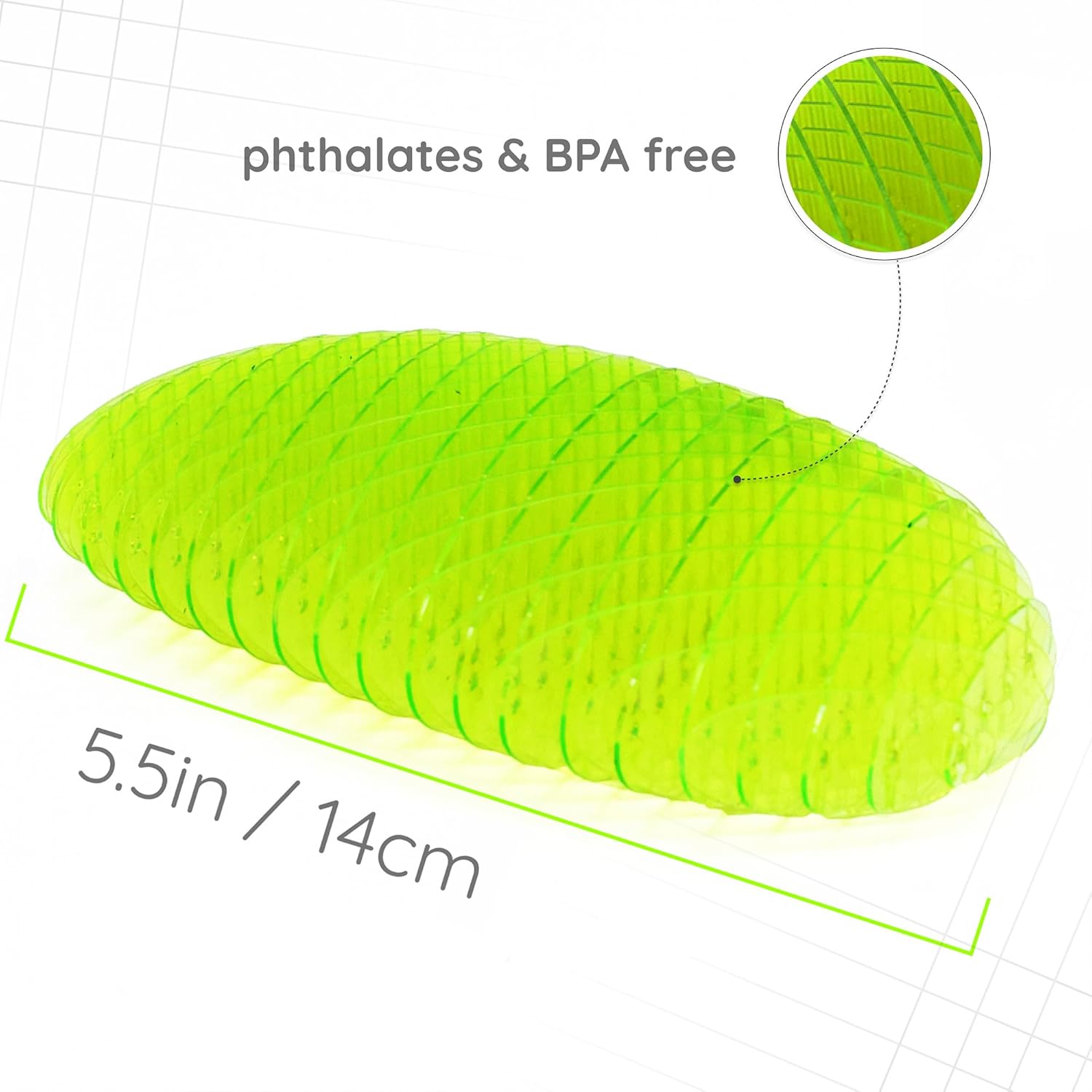 Big Morf Fidget Worm Green - Desk Fidgets for Adults - Quiet Morf Worm Fidget Toy Sensory Toys - Fun and Interactive Morf Fidget Toy for Kids - USA Patent Pending Morf Figgy Toys - Big - 2-Pack
