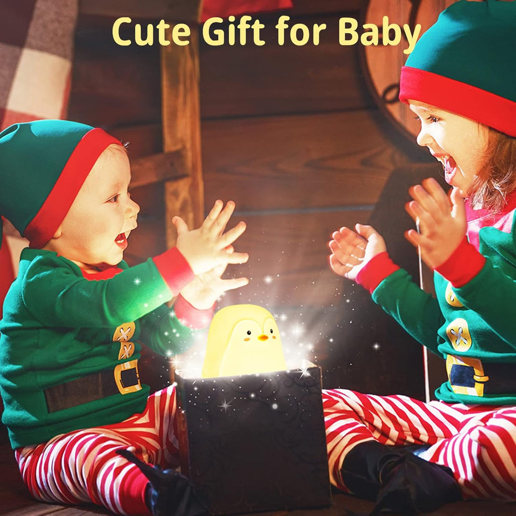 LOVERUIS Baby Night Lights Pudgy Penguins 7 Colors Night Light for Baby Nursery 3 Hours Timer Cute Night Light Gift Kid Penguin