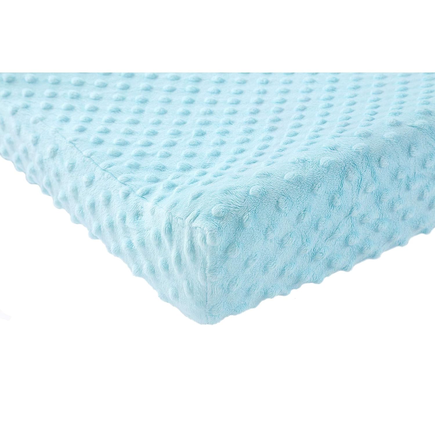 Baby Changing Pad Cover, Super Soft Plush Dot Diaper Changing Table Covers for Baby Girls and Boys, Ultra Comfortable, Safe for Babies, Fit 32"/34'' x 16" Pad (SkyBlue)