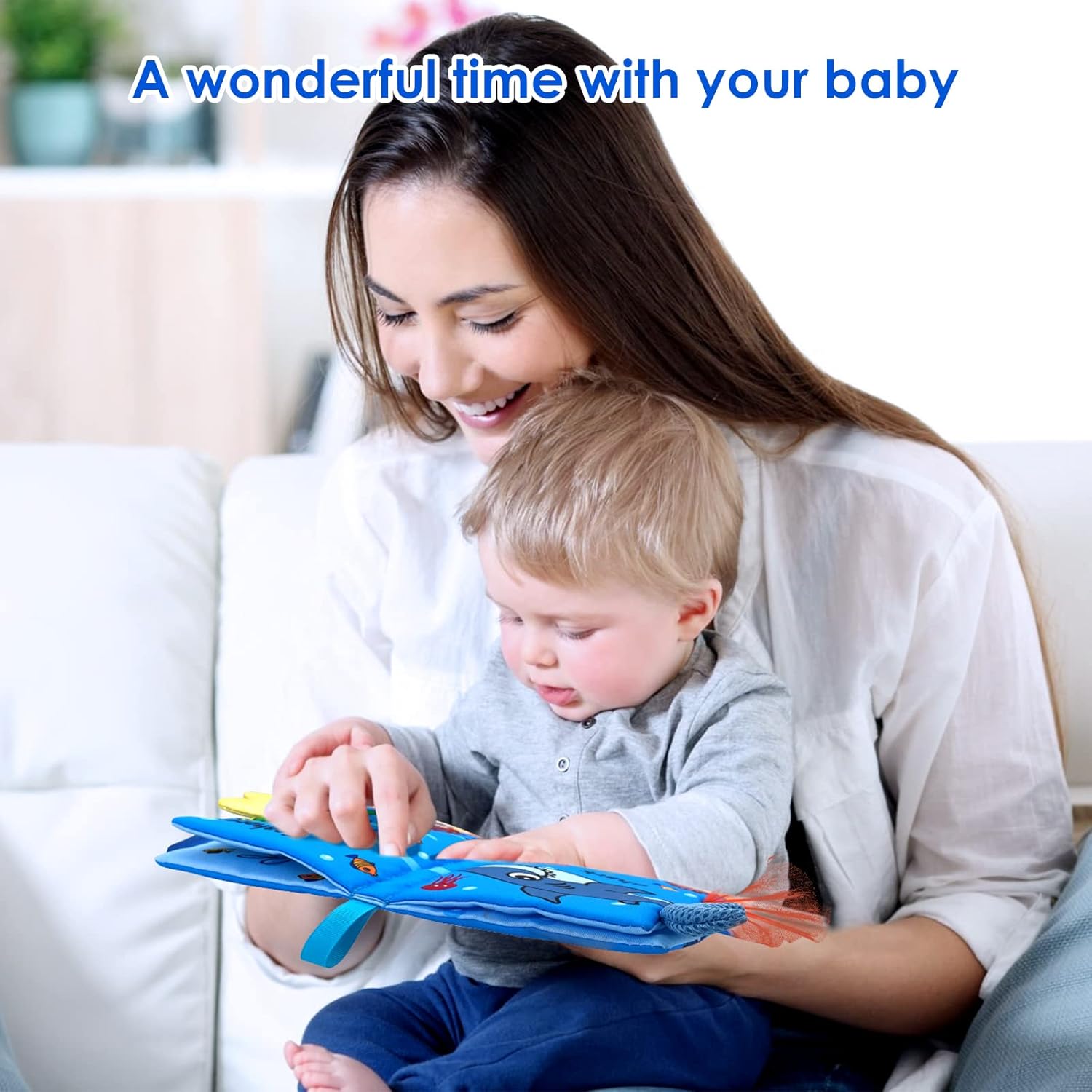 Baby Cloth Books 2PCS High Contrast Sensory Crinkle Book for Babies Tummy Time Early Learning Infant Toys for 0-18 Months