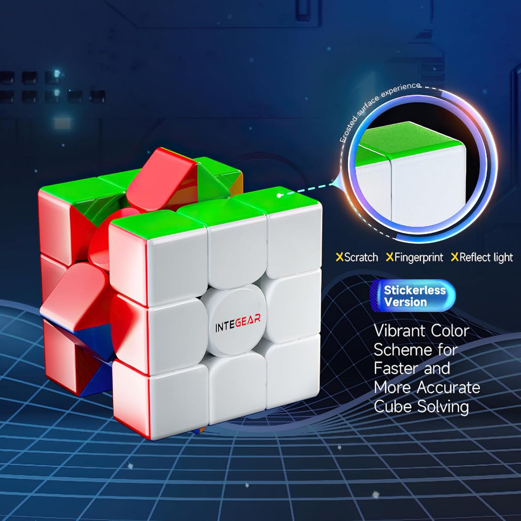 Full Size 56mm Magnetic Speed Cube Stickerless 3x3 Easy Turning and Smooth Play Durable Puzzle Cube Toy for Kids and Adults