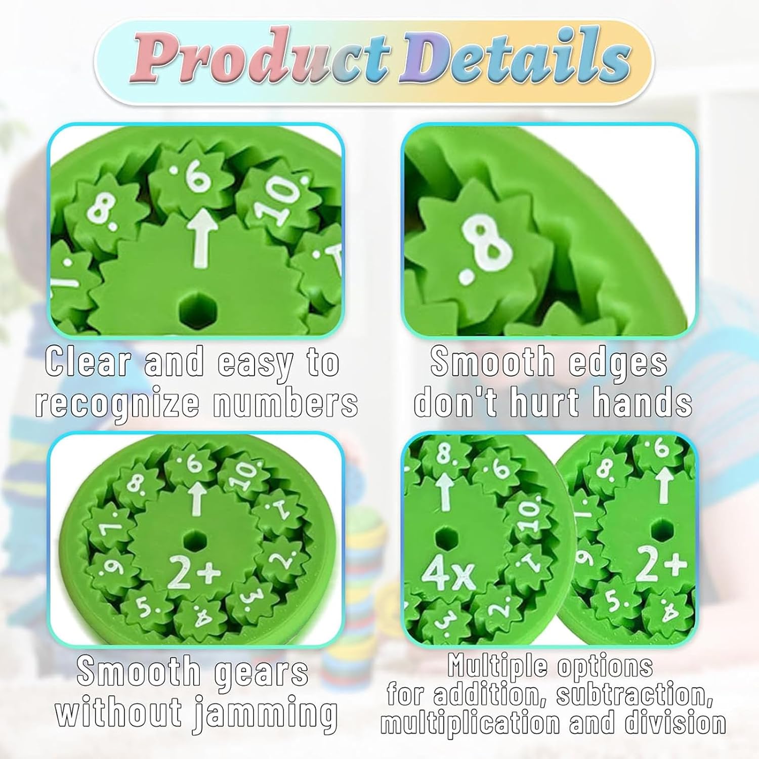 9 Pack Math Fidget Spinner，Numbers Addition & Subtraction Fidget Spinner,Math Addition Game for Kids 3+，Division & Multiplication Learning Fidget， Math Game for Home School Classroom