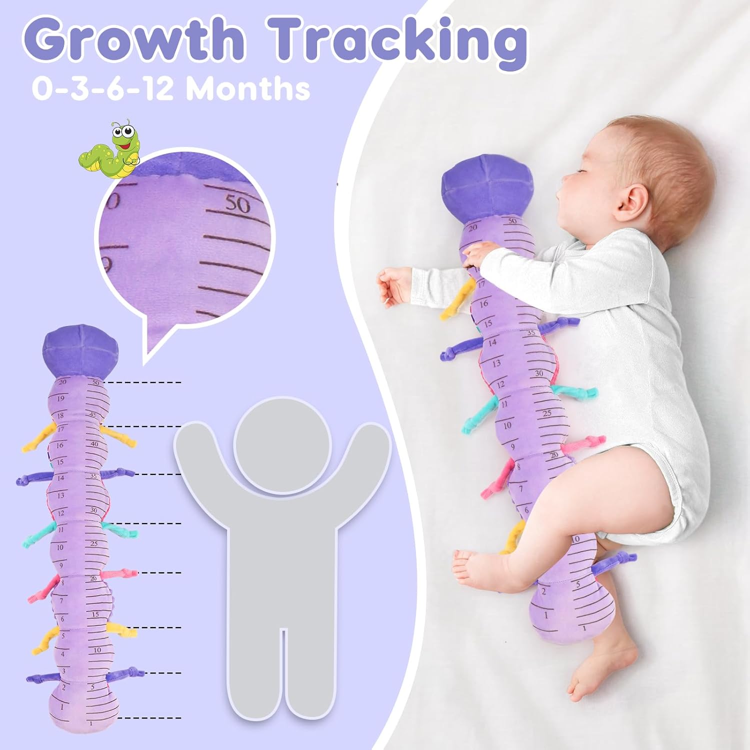 Baby Girl Toys 0-3-6 Months Musical Stuffed Animals Plush Caterpillar Toy with Crinkle Rattles Tummy Time Sensory Learning Toys for Infants 6-9-12 Months Newborn Girls Boys Essentials Shower Gifts 1