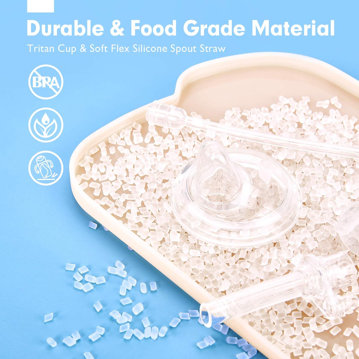 hahaland Sippy Cups for Baby 6-12 Months - 2 in 1 Spout & Straw Unicorns Sippy Cups for Toddlers 1-3 No Spill Transition Weighted Straw Cup (1 Cup with 2 Nipples)