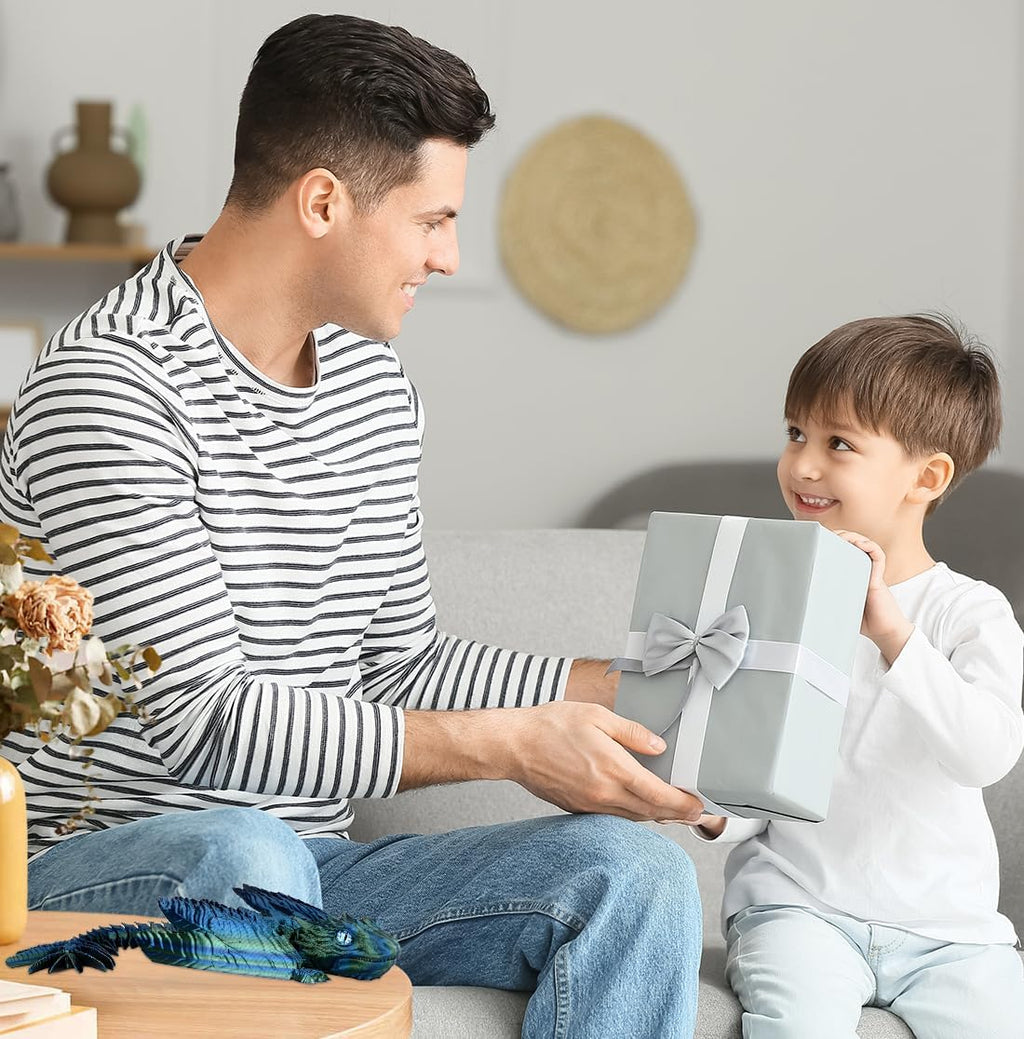 Feathered Wyvern Dragon, 3D Printed Dragon, Articulated Dragon Fidget Toy, 3D Dragon with Wings, Adult Anxiety Relief Desktop Toys for Home Office Decor