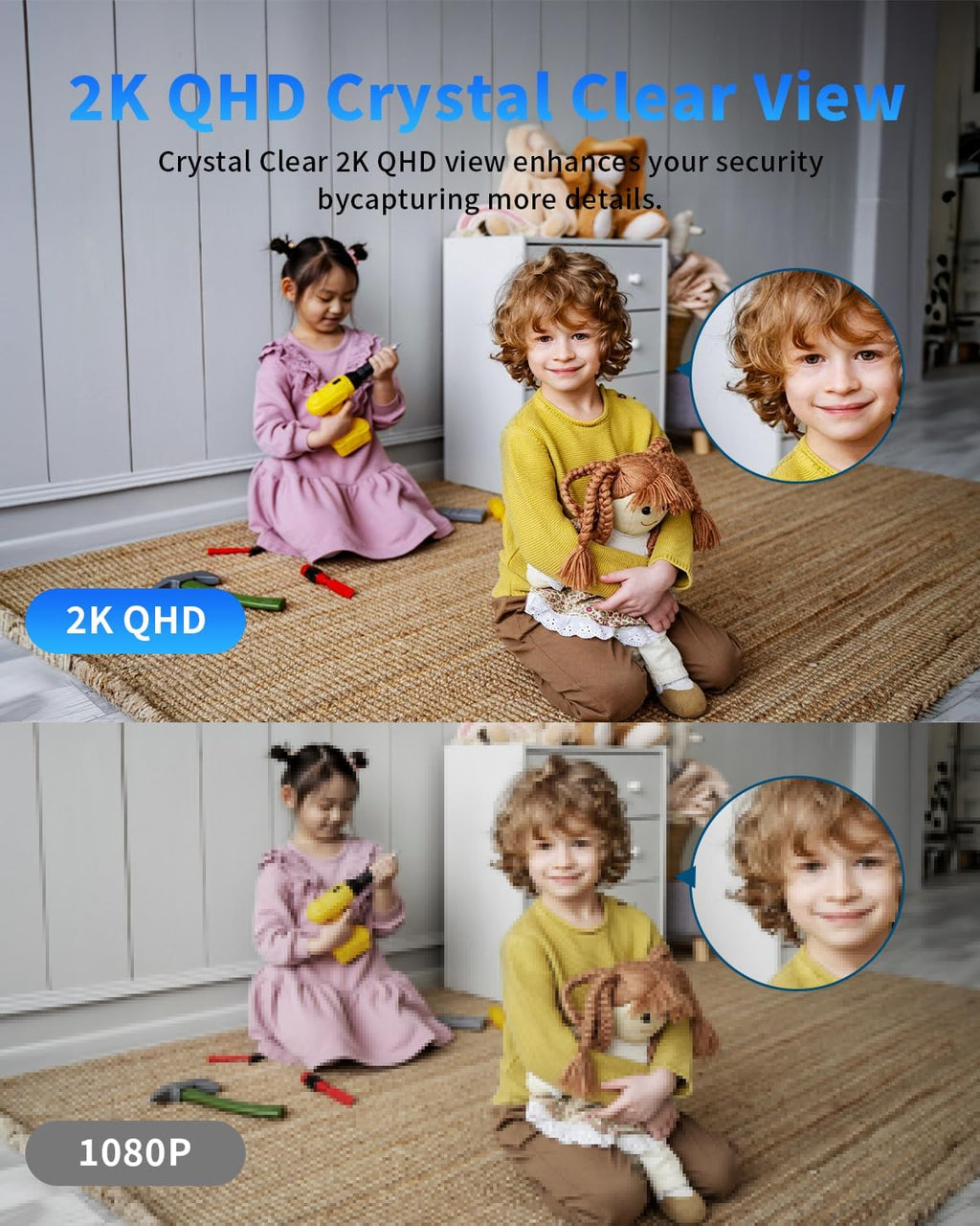 [5G & 2.4G] 2K Indoor Security Cameras for Home Security, AI Voice Change for 2-Way Talk, Motion Detection, Night Vision, 24/7 SD Recording/Cloud Storage, Baby Monitor/Dog/Pet Camera with Phone App