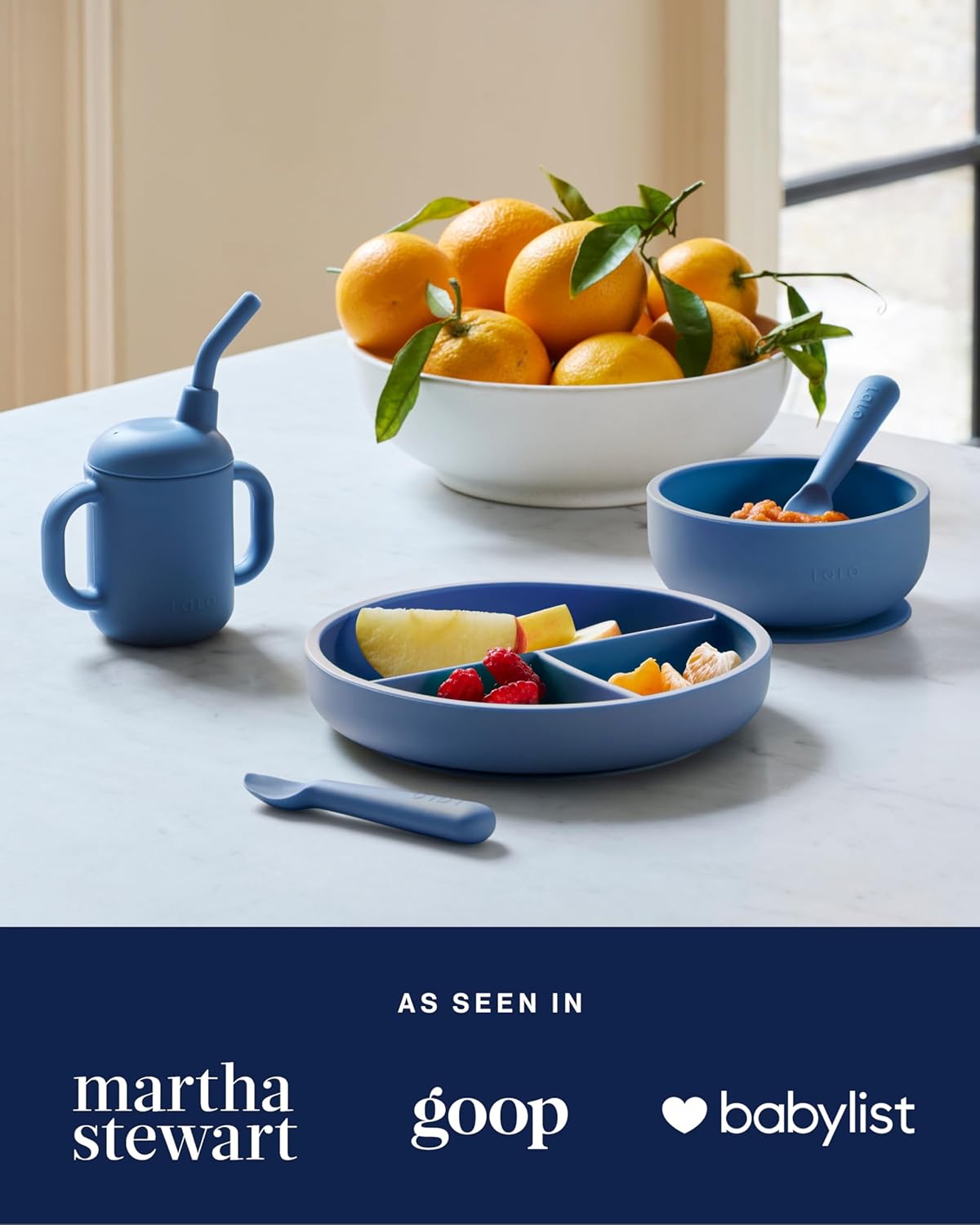 Lalo 2-Piece Baby Spoons Set - Lavender Silicone, Dishwasher Safe, Ages 4 Months+