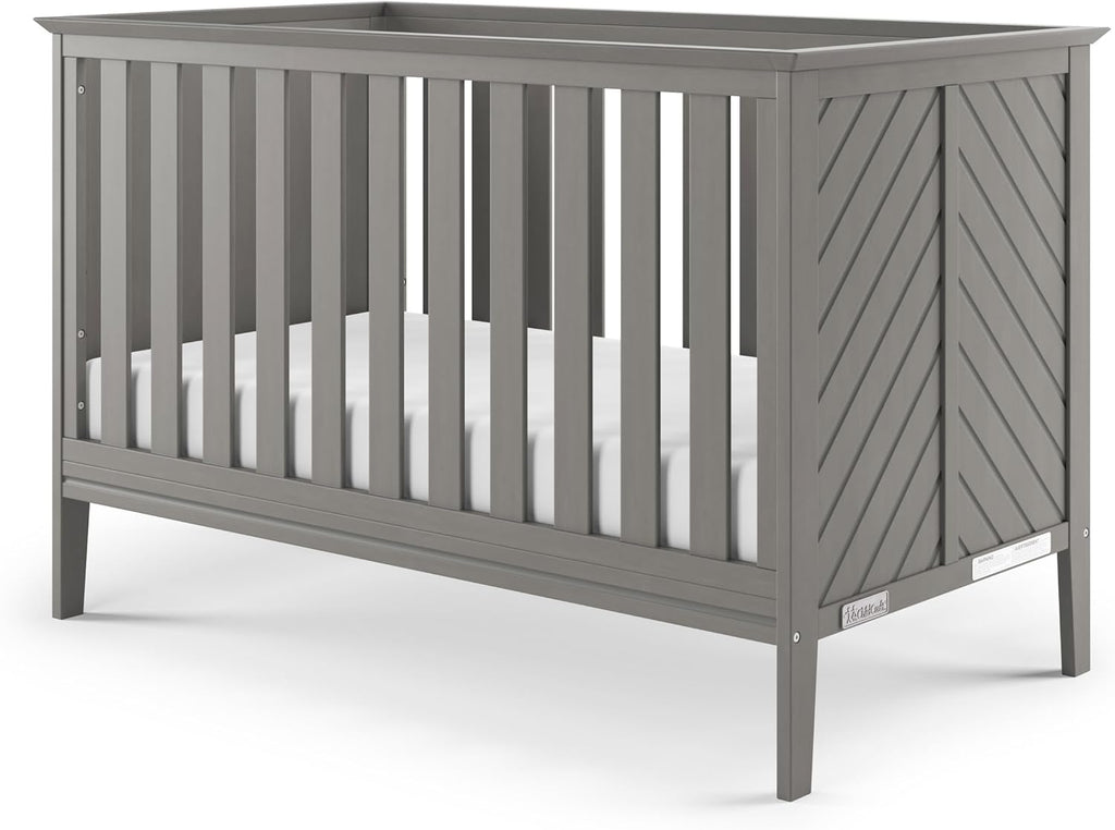 Child Craft Atwood 3-in-1 Convertible Crib, Baby Crib Converts to Day Bed, Toddler Bed, 3 Adjustable Mattress Positions, Non-Toxic, Baby Safe Finish (Lunar Gray)