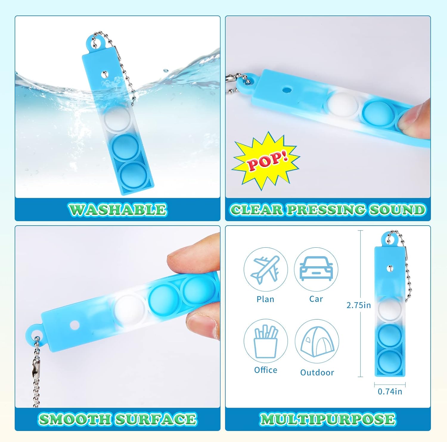 24pcs Mini Pop Fidget Toys Bulk Astronaut Party Favors for Kids Pop Keychain Sensory Toys Bag Fillers Pop Toddler Birthday Carnival Treasure Classroom Prizes Stress Reliever Desk Toy for Boy Girl