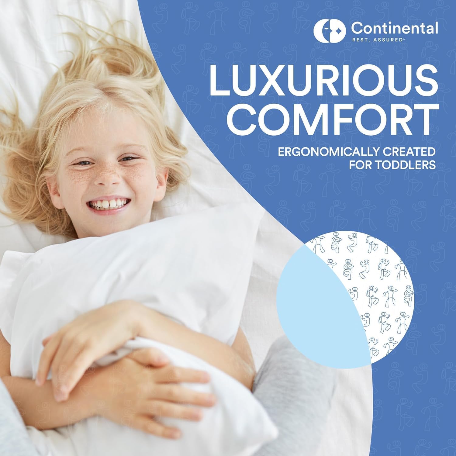 Continental Bedding Toddler-Poly, 13x18 Firm Pillow, White