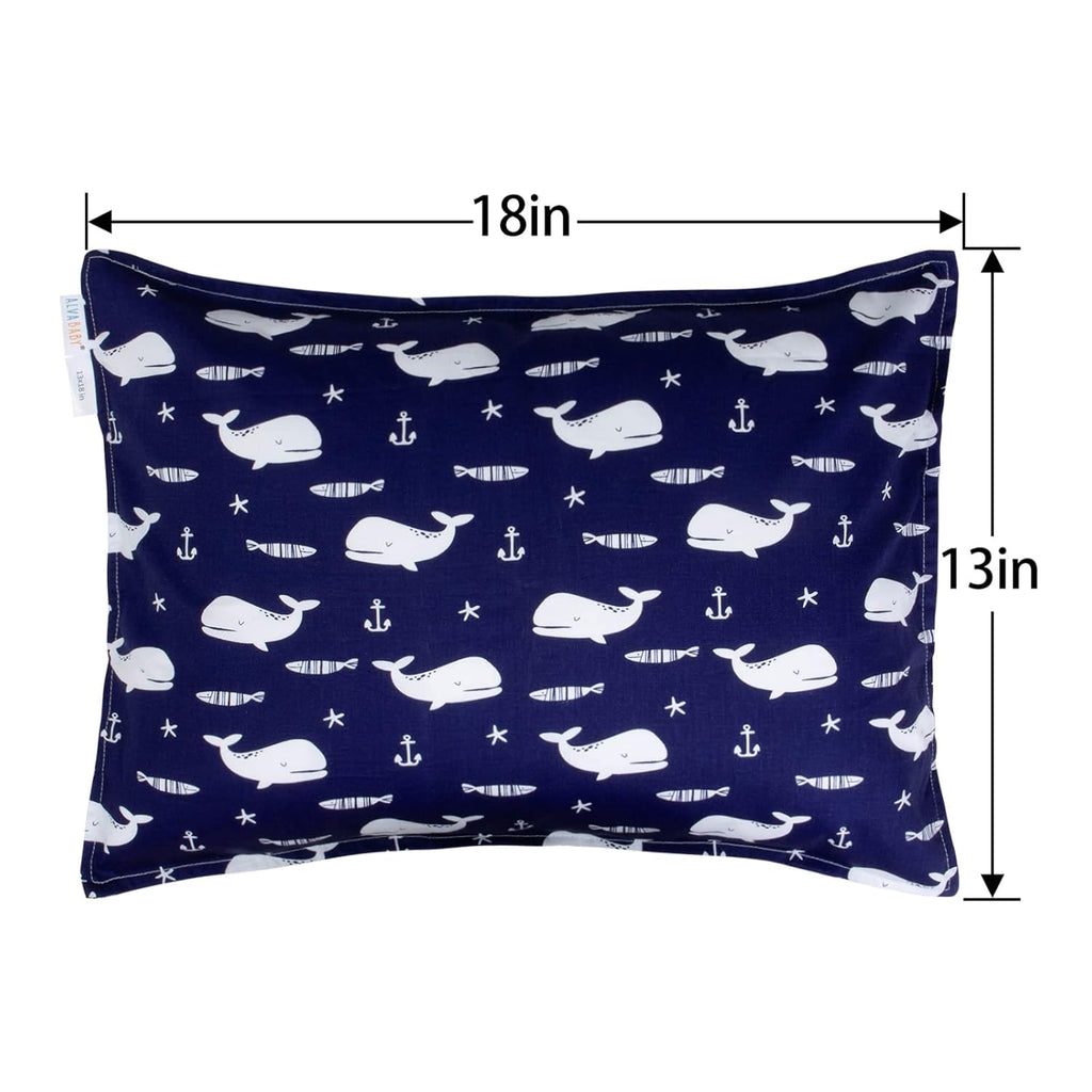 ALVABABY Toddler Pillowcases, Fits 14x20 in Kids Pillow, 2 Pack Organic Cotton Baby Pillow Cover Envelope Kids Pillowcases for Boys Girls 2Pillowcases-14x19 Inch (Pack of 2)