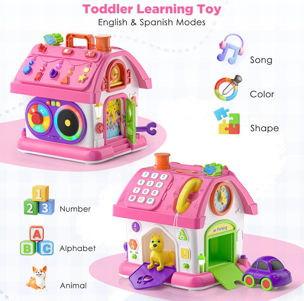 Musical Montessori Toys for 1 Year Old Girl Gifts, First Birthday Gifts for 1 Year Old Girl, Educational Baby Toy 12-18 Month Toddlers Ages 1-2 (Pink)