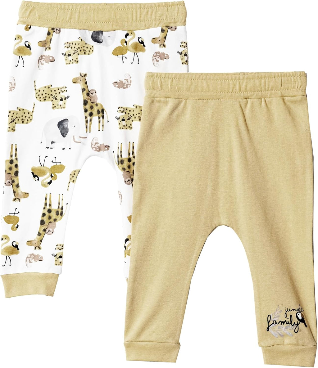 Toddler and Baby Unisex Pants 2-Pack -Baby Pants 0-3 Months to 18-24 Months Baby Cotton Sweatpants Jogger Boy Girl