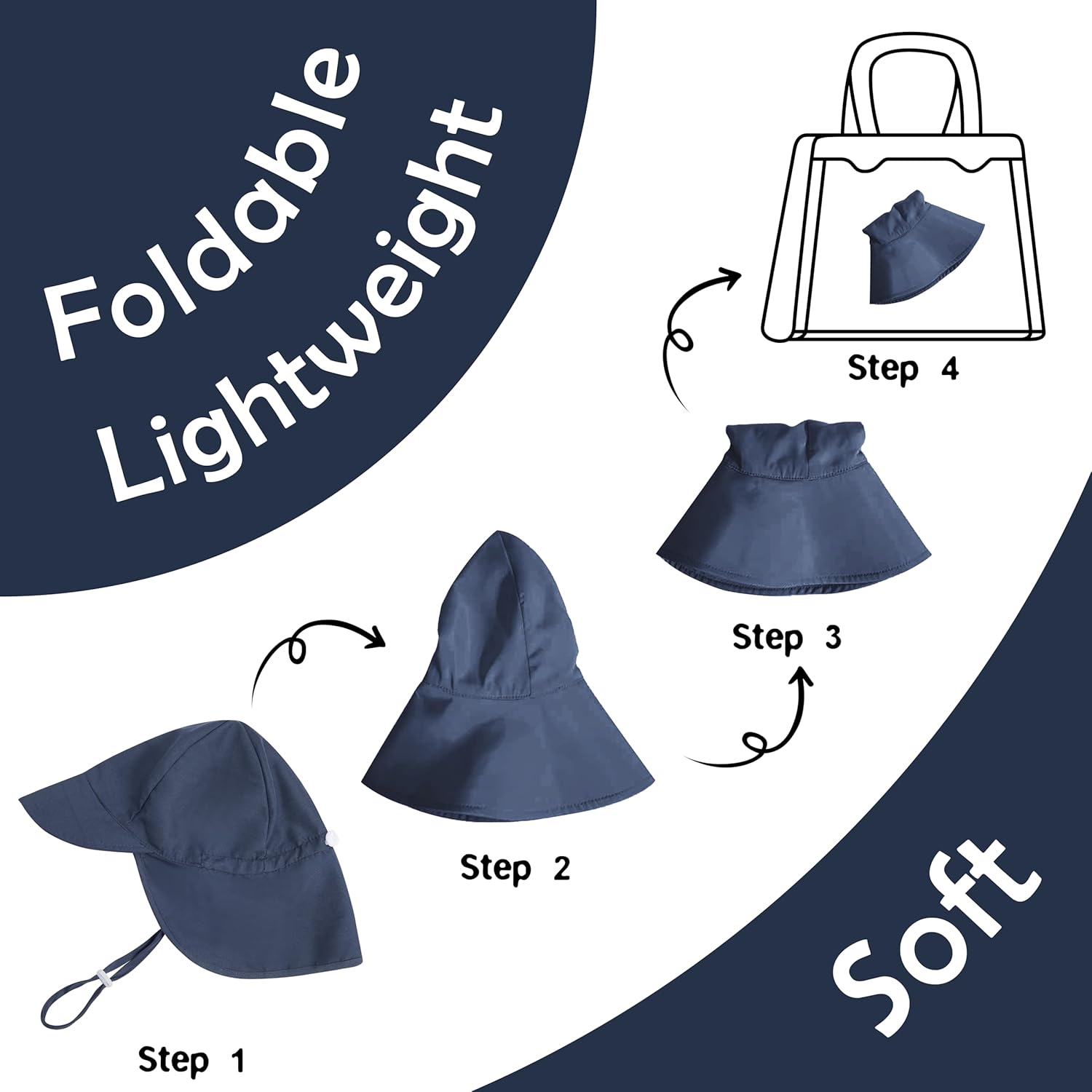 2 Pack Baby Sun Hats UPF 50+ Toddler Beach Hat for Girls Boys 0-4 Years