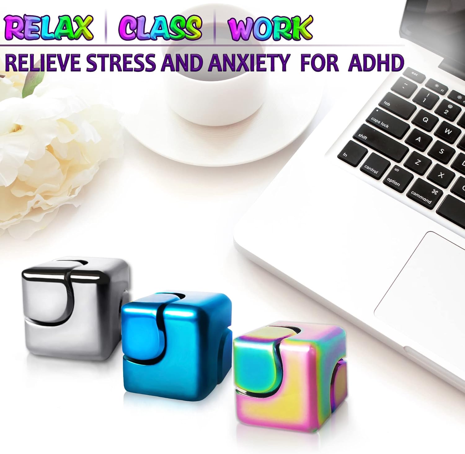 Fidget Spinner Toys Cube Adults, Easter Basket Stuffers for Teens Metal EDC Cool Desk Gadgets Office Toys Small Anxiety Figette Sensory Toy, ADHD Tool Fingears Figet Stress Valentine Gift for Boys