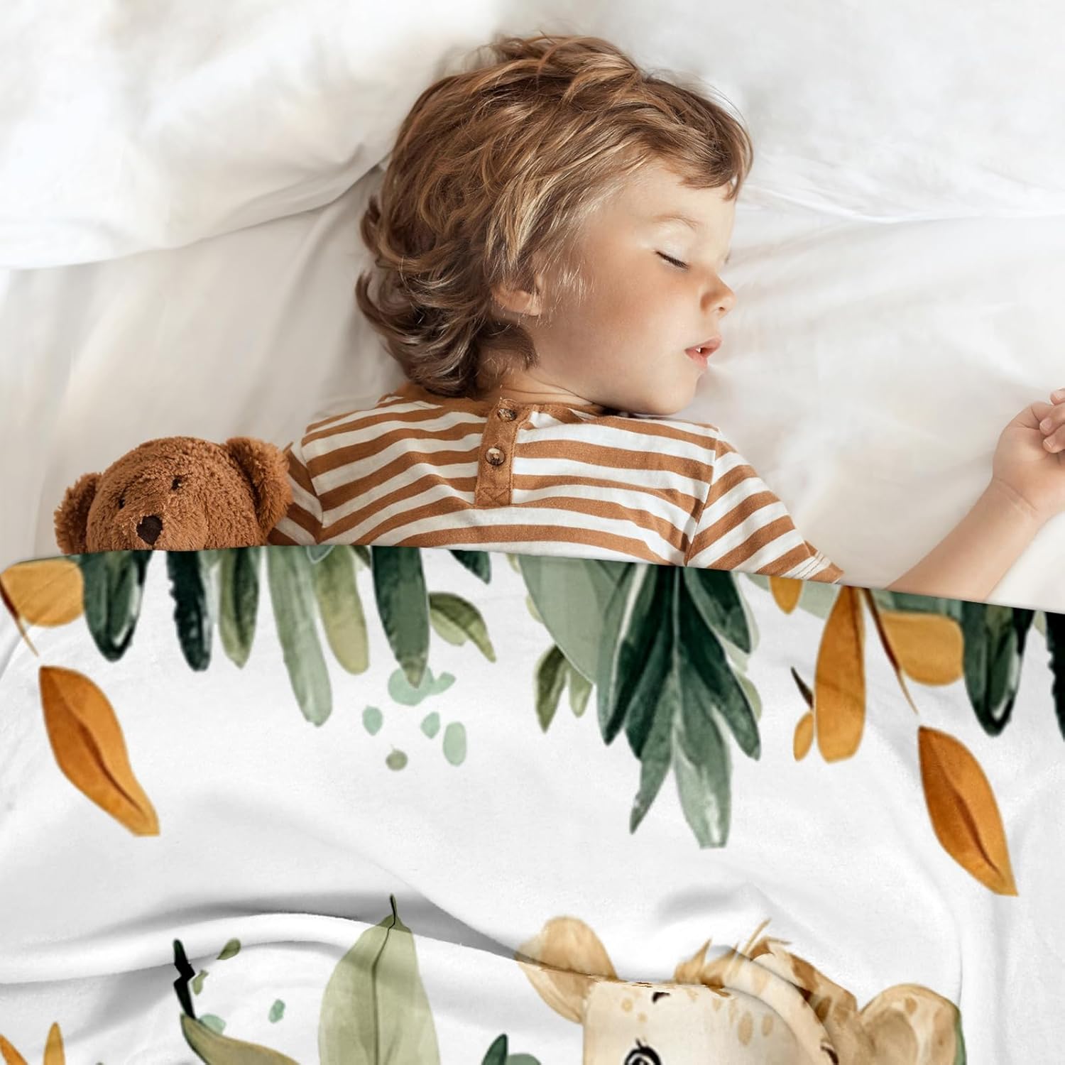 Ship Next Day, Personalized Baby Blanket - Printed in USA, Custom Baby Blanket with Name, Customized Animal Blankets for Boys & Girls, Soft Cozy Receiving Blankets for Toddlers, Stroller Decor Throw