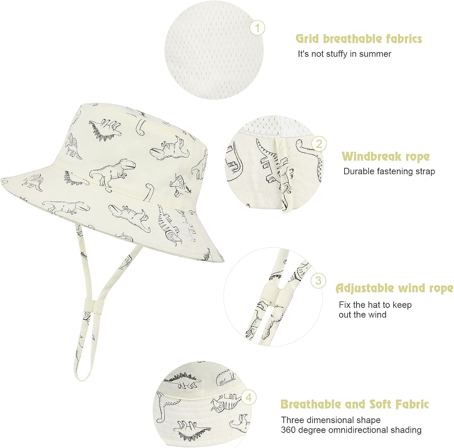 Durio Baby Bucket Sun Hat Toddler Hats Summer Beach Hat UPF 50+ Sun Protection Bucket Hats for Kids Baby Boy Girl Gifts 2Pack