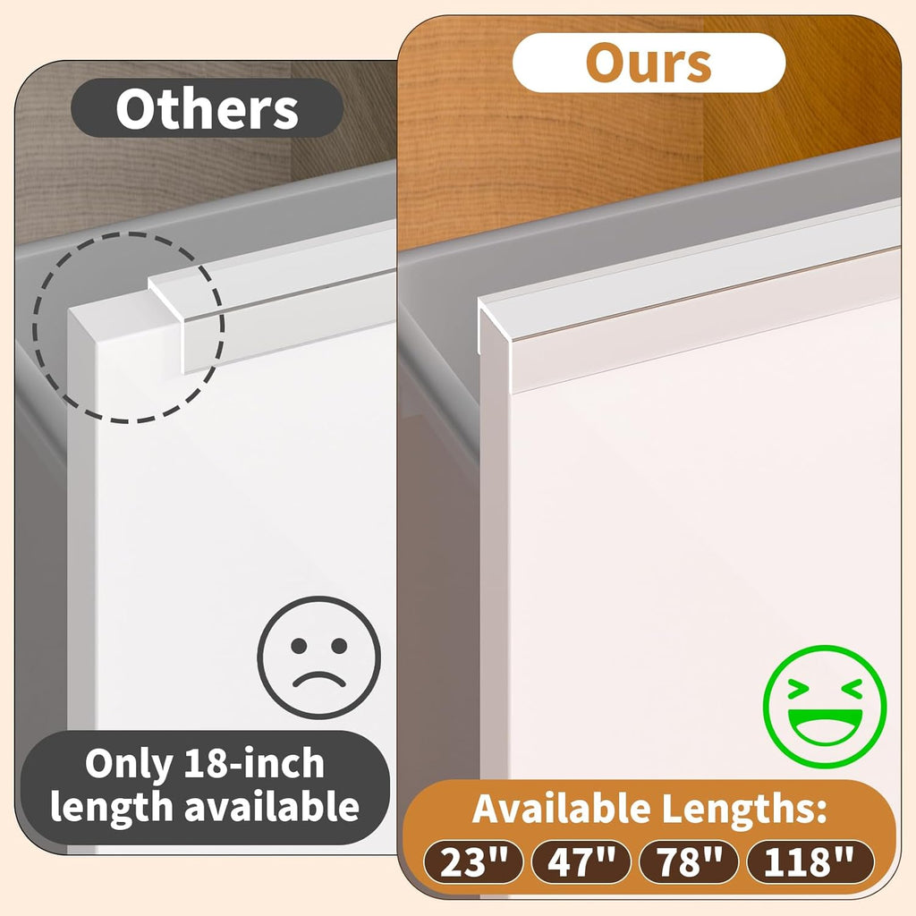 Cabinet Protectors for Kitchen Cabinets, Cabinet Door Edge Protector PVC Edge Guard Drawer Protector Prevent Wear, Chipping, Discoloration, Bumpers Clear, 3/4" Thick, 118'' Length