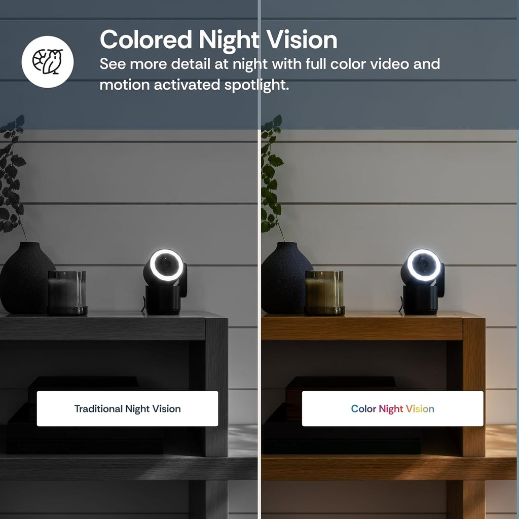 Luna 2K Indoor Cameras for Home Security, 2.4GHz & 5GHz WiFi, 360-Degree Pan-Tilt, Built-in Spotlight, Human Auto Tracking, Siren, Pet/Dog/Baby Camera with Phone app, White (2025 Upgrade Version)