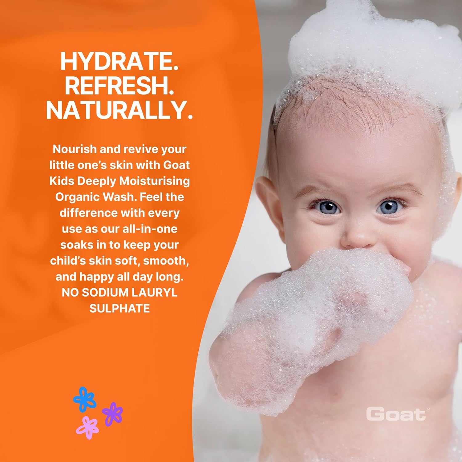 Goat Milk Kids Organic Body Wash: Balance and Moisture for Kids and Babies' Skin, 10.1 Fl oz