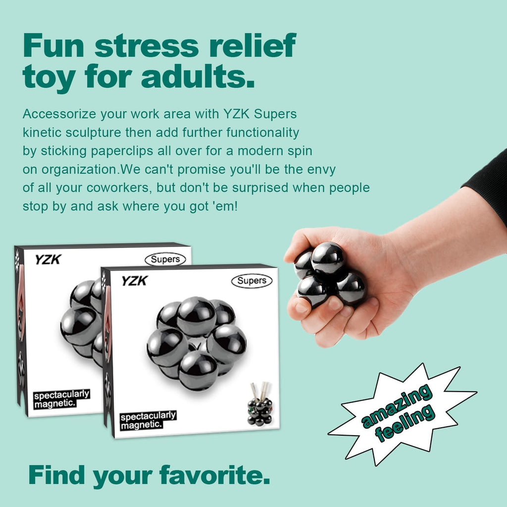 33mm Magnetic Balls 8pcs, Fidget Toys for Adults and Magnet Desk Toys for Office, Stress Relief Gift for Birthday, Large Magnetic Fidget Toys Set