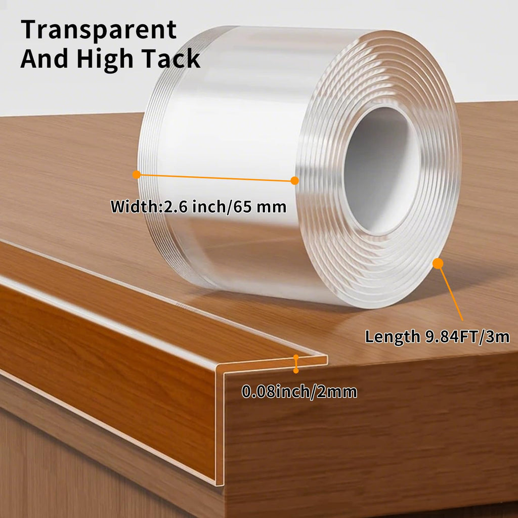 2.6in x 9.84Ft,Soft Corner Protectors for Furniture,Table Corner Protectors,Cabinet Bumpers,Wall Corner Protector,Window Clear Edge Protector Strip,Safe for Proof