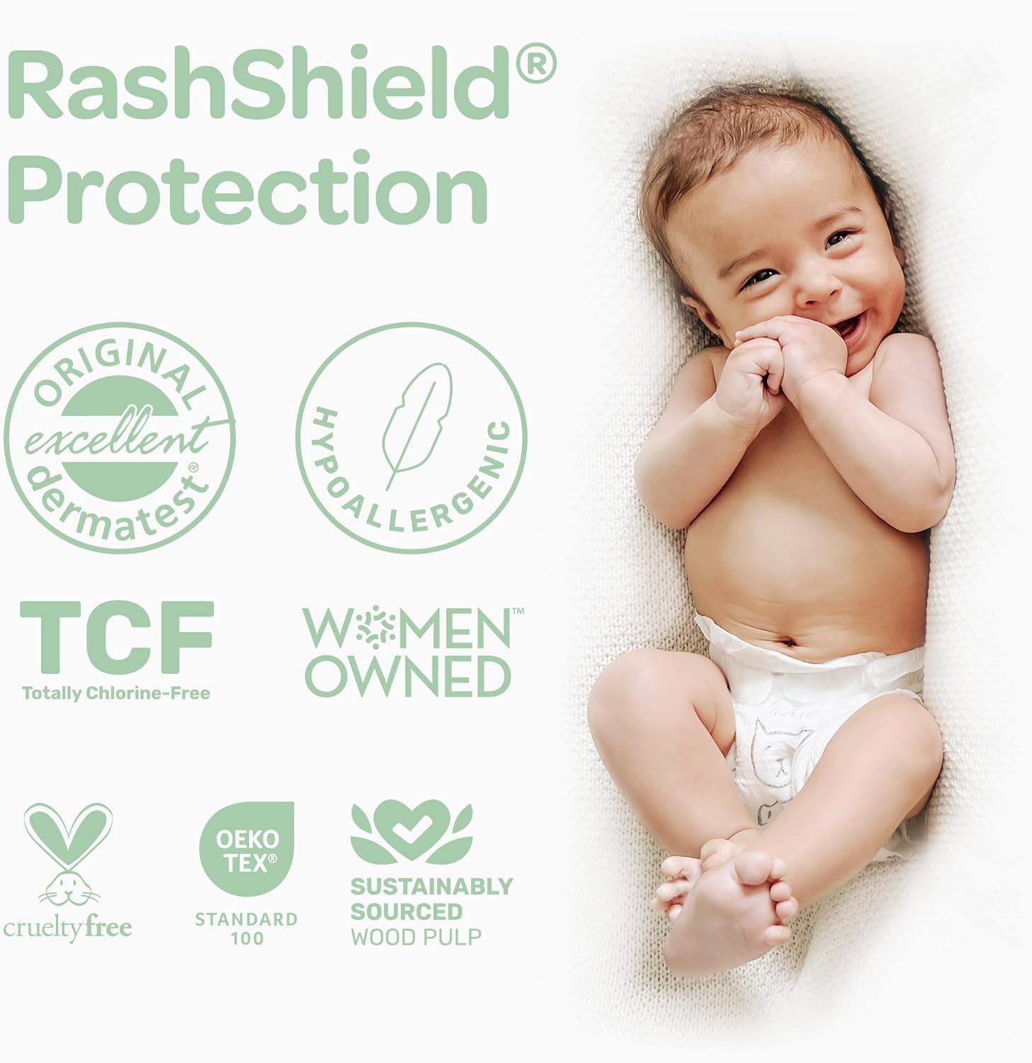 PARASOL Clear+Dry Disposable Diapers | RashShield Protection, Leakproof Design, Hypoallergenic | Size 1, (7-14 lbs) 84 Count