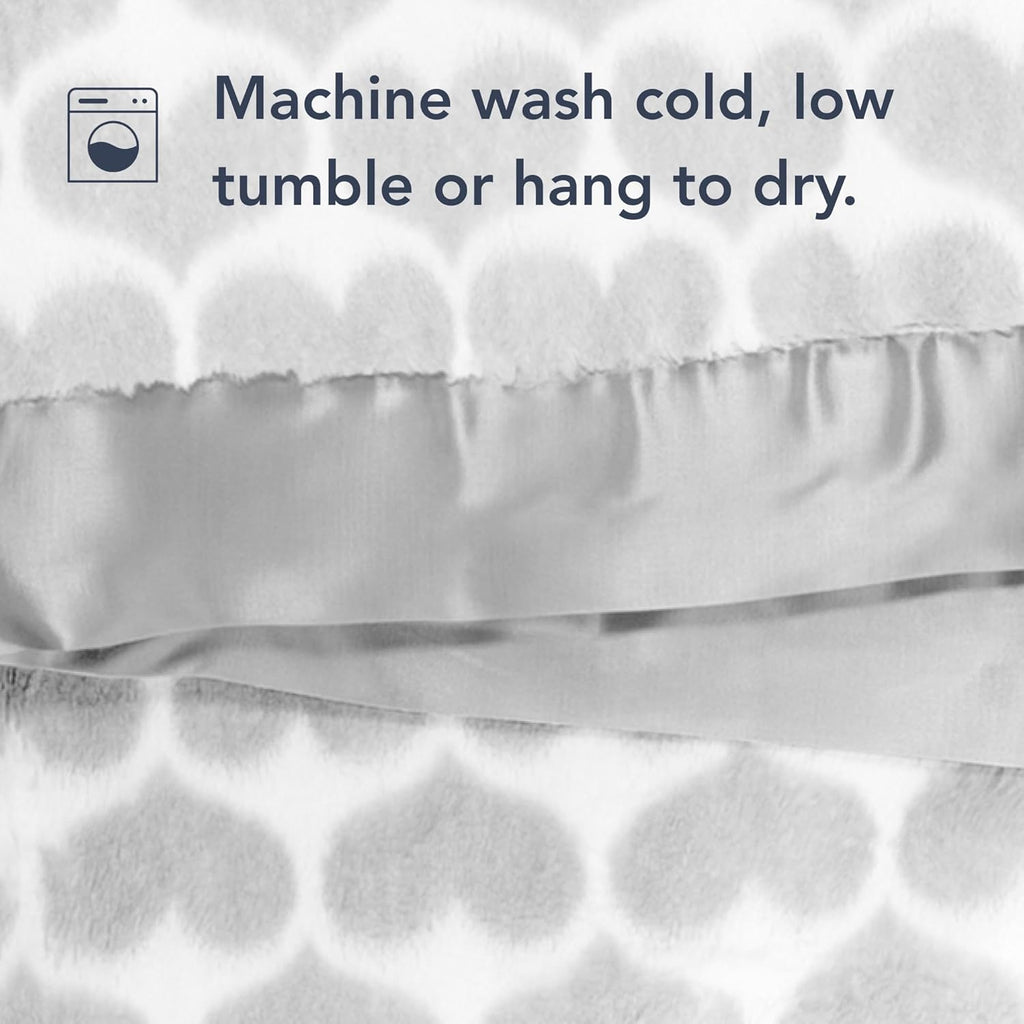 Little Giraffe Baby Blanket - Luxe Soft Blanket with Satin Trim - Baby Stroller Blanket - Newborn Baby Essentials & Baby Gifts - 29"x35" - Heart Army Silver