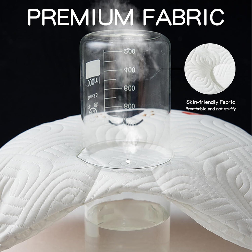 Reidio Adjustable Toddler Pillow Soft and Breathable Ergonomic Design Small Pillow Washable (White)