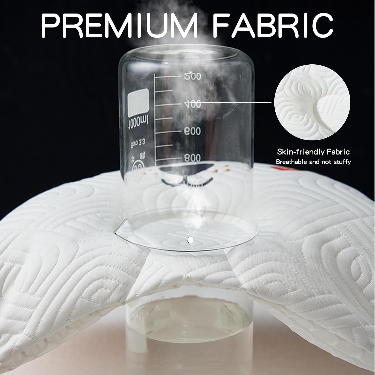 Reidio Adjustable Toddler Pillow Soft and Breathable Ergonomic Design Small Pillow Washable (White)